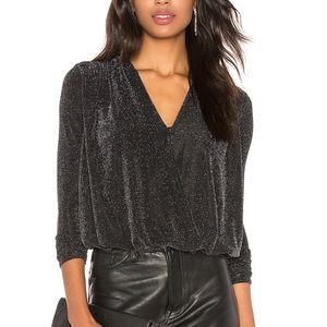 Bailey/44 stealing wrap sparkle top, size M